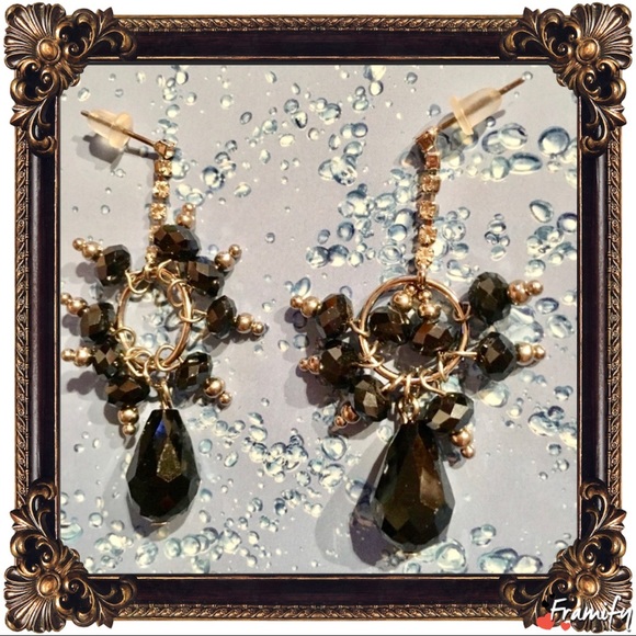 Silver Fashion Crystal Dark Blue Dangle Earring - Picture 4 of 5